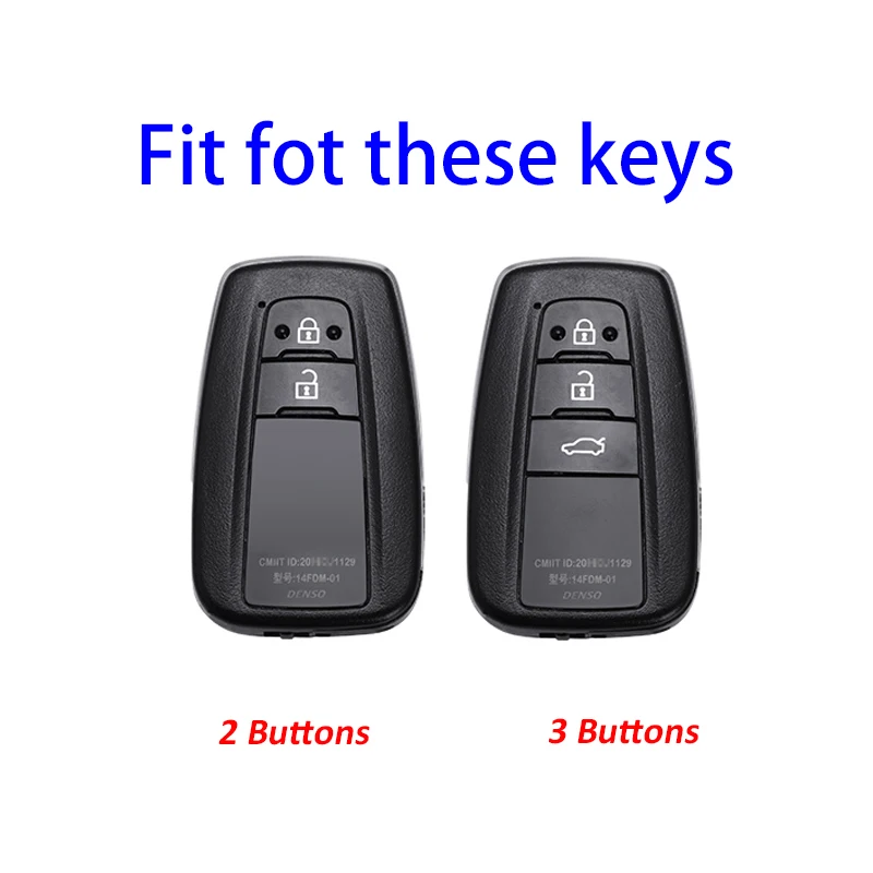 2 3 Buttons Leather TPU Car Key Cover Protective Case Holder For Toyota Camry Prius Corolla C-HR CHR Prado 2018 RAV4 Accessories