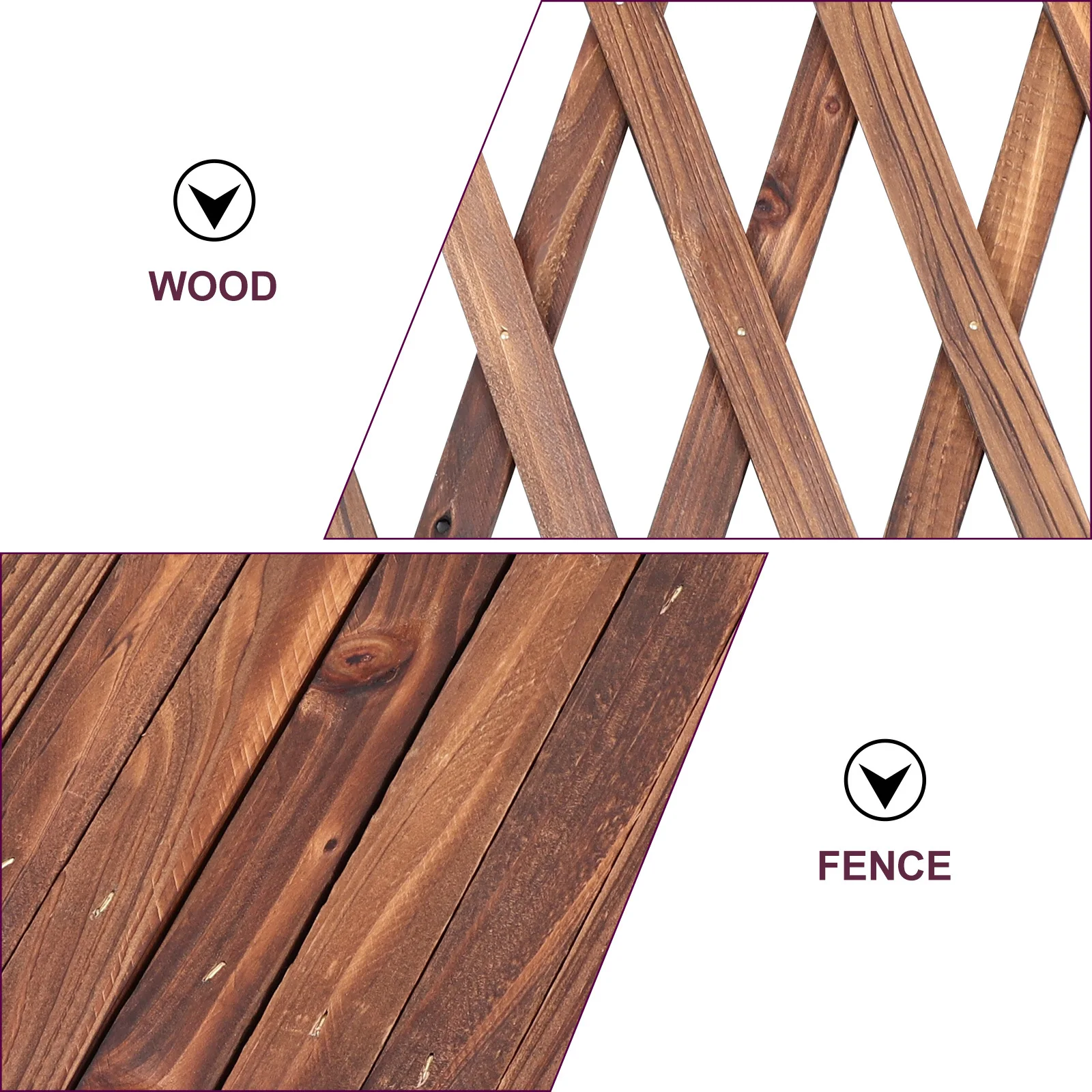 

Solid Wood Expandable Garden Fence Decorative Guardrail DIY Yard Fencing Outdoor Landscape Fence Flexible Wooden Lattice
