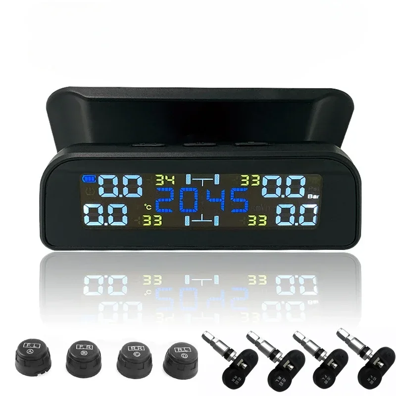 External car solar wireless tire pressure monitoring system built-in real voice car high-precision tire pressure T12