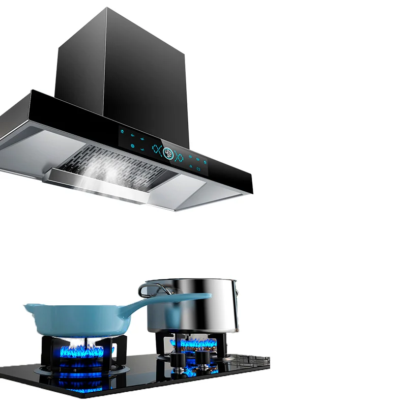 

Easy To Use Wall-mounted 48-inch Pop Top Kitchen Range Hood Smoker Fan 24 36Black Modern Infrared Sensor Switch Smart Range Hood