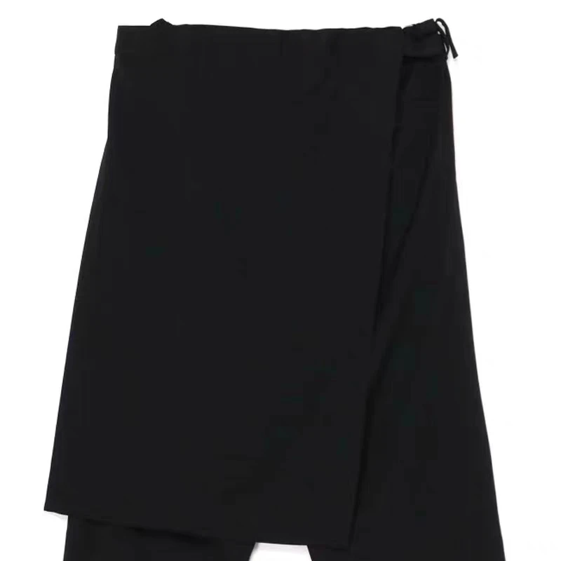 Calça casual estilo Yamamoto para homens e mulheres, calça solta de oito comprimentos, design de moda, avental escuro, nova, 2022