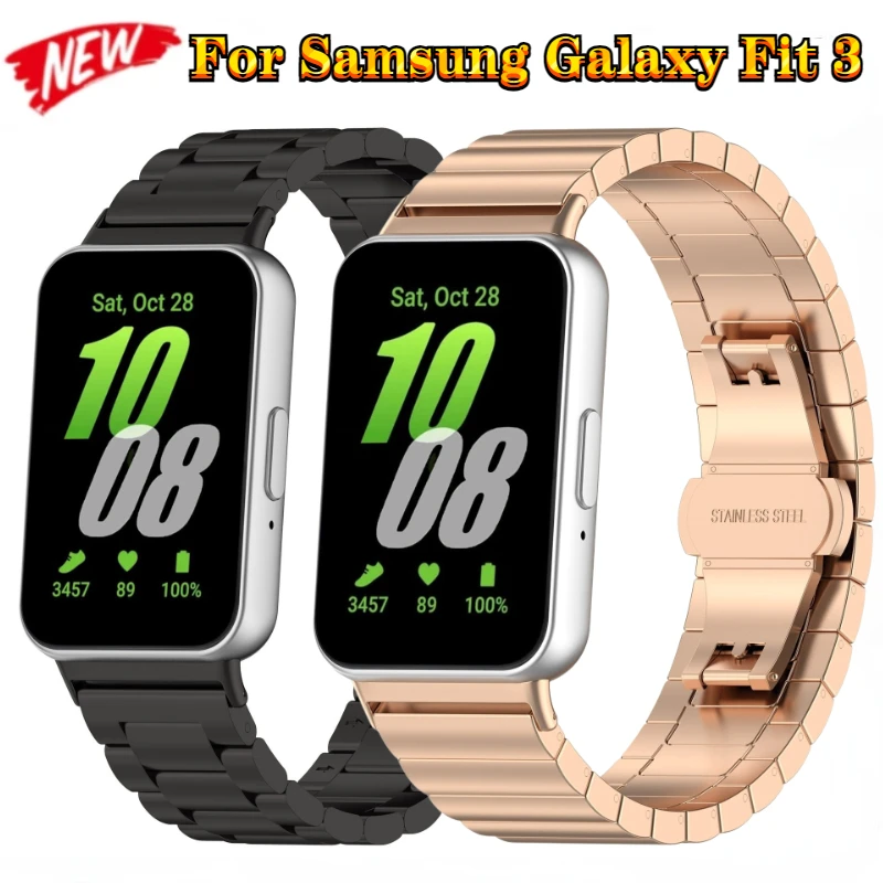 

Metal Band for Samsung Galaxy Fit 3 Strap Bracelet Wristband for Samsung Galaxy Fit 3 Stainless Steel SM-R390 Belt Accessories