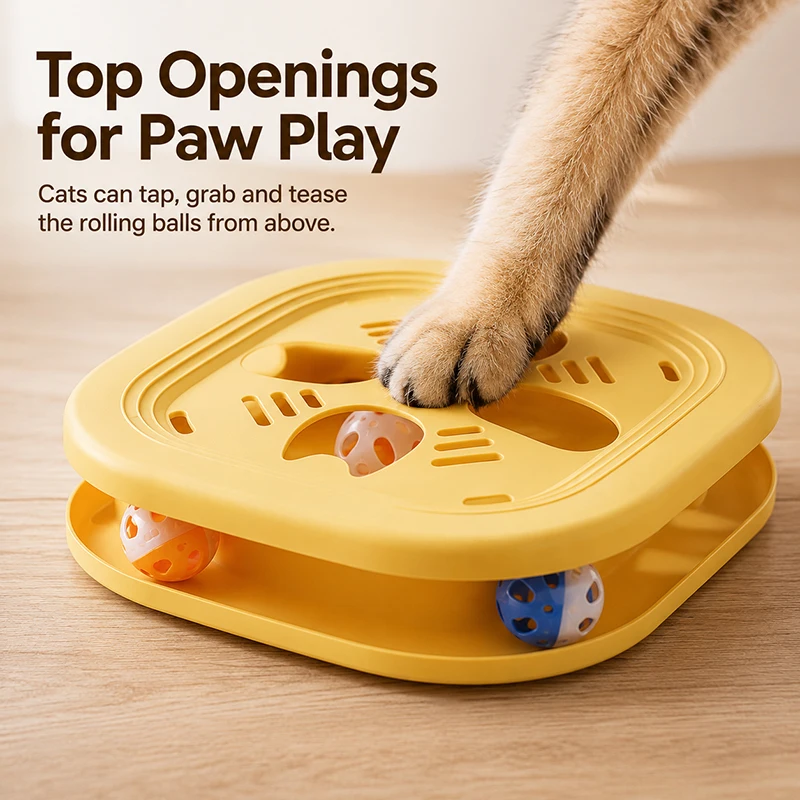 Juguete interactivo para gatos con pista, plumas y rompecabezas - imagen 5