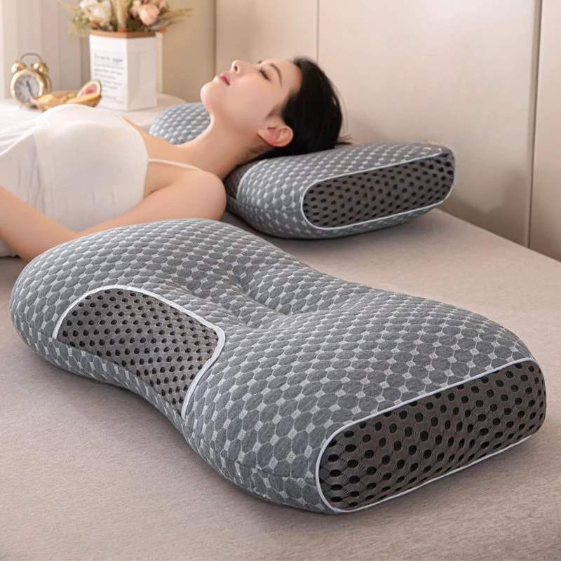 Knitted SAP High Pillow for Neck Pain Protect Vertebrae Orthopedic Massage Pillows for Sleeping for Bedroom Relaxing Sleep 이불