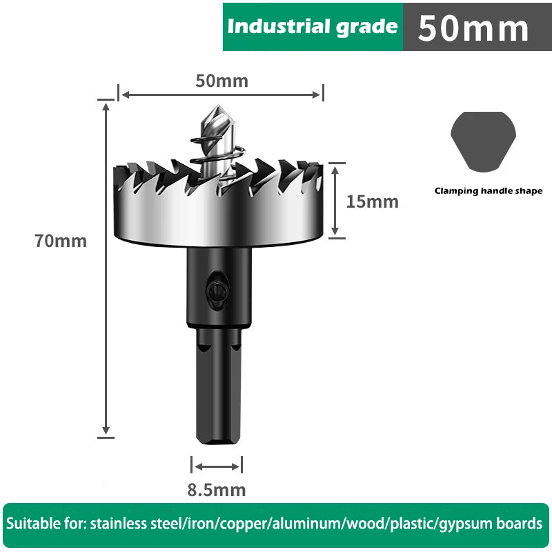 Gatenzaagset 12-100 mm harde metalen boren Zware gatopener Gatsnijder voor metaal Roestvrij staal Ijzer Hout Kunststof enz.