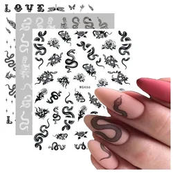 3D Snake Design Nail Stickers Evil Eye Feminine Nail Art Tattoo Slider Gel Polish Decal Temporary Tattoo Decorations