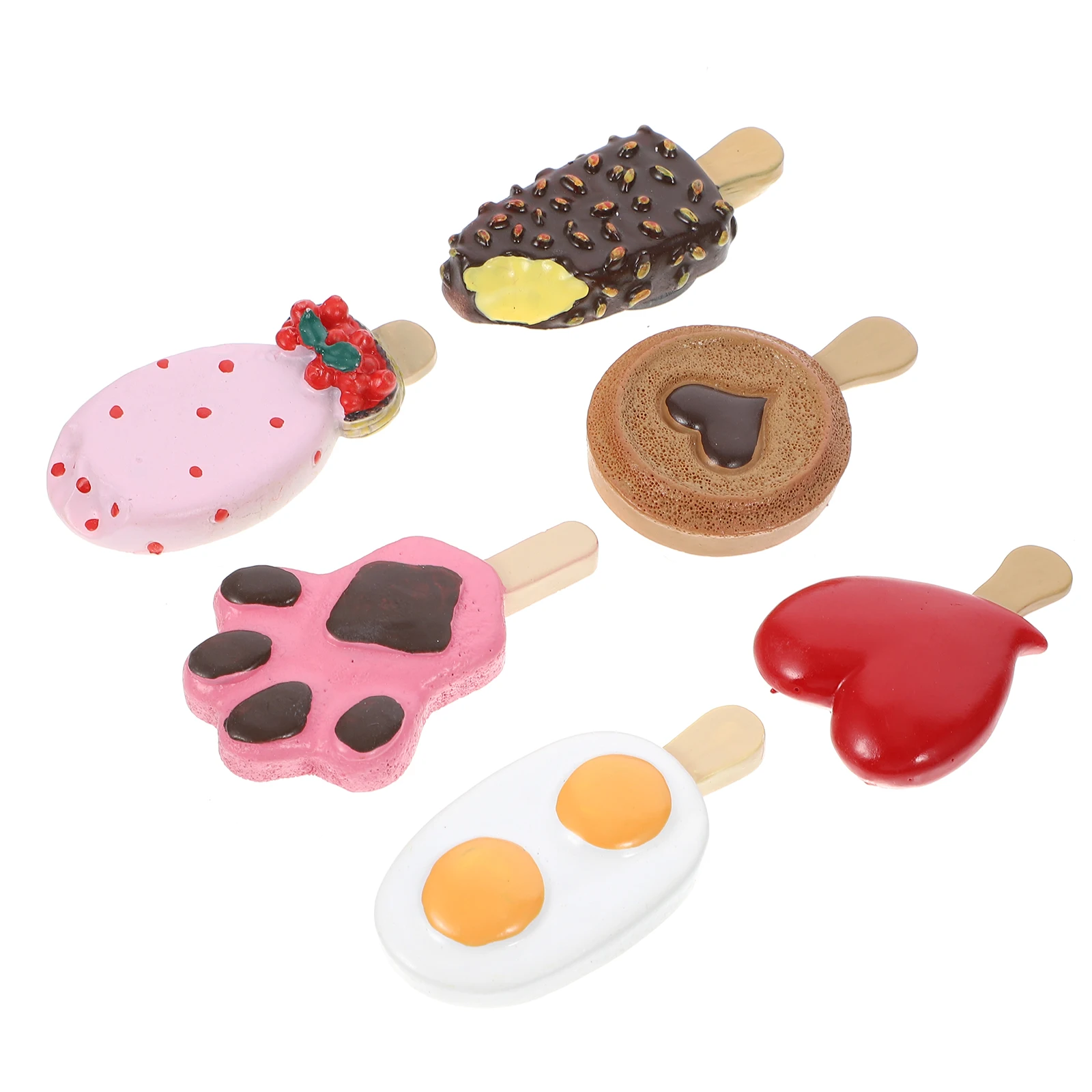 Imanes de helado para nevera, resina Adorable, bonito diseño de palo de Chocolate, accesorios magnéticos para nevera, Mini, 6 uds.