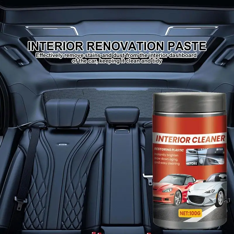 Dashboard Restorer For Car Interior Auto Interior Polishing Cleaner With Sponge Vehicle Detailing & Restoration Cream Stain