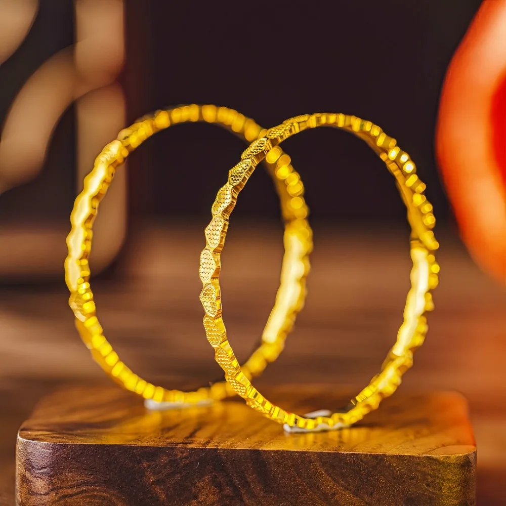 Burst flash love honeycomb dragon scale light luxury advanced dragon scale love closed bracelet 9999gold