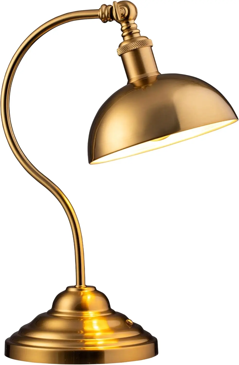 

Cordless LED Table Lamp with 3-Level Dimming, Rechargeable via USB-C, 180° Swivel Head, Antique Brass Metal Shade