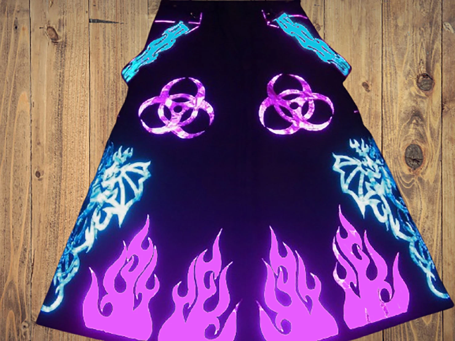 PHATTPANT pantalones de phat shuffle dance más duro melbourne shuffle rocking hardstyle heatwave rave wave gear Púrpura AZUL Flames C065