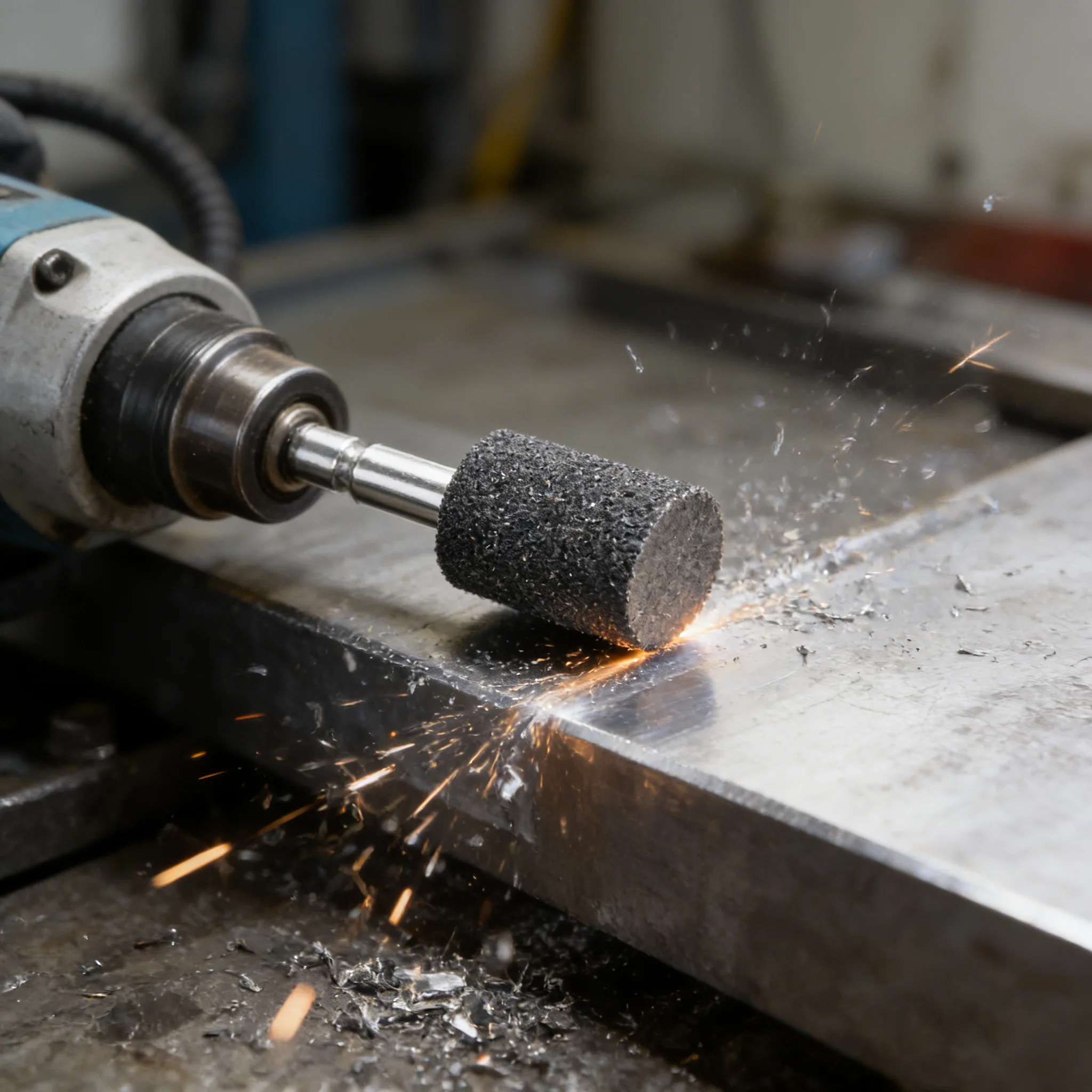 10개 실린더 모양 회전 연마석 - 1/4'' 육각 샹크 연마석 알루미늄 산화물 연마 비트(크기: 20mm)