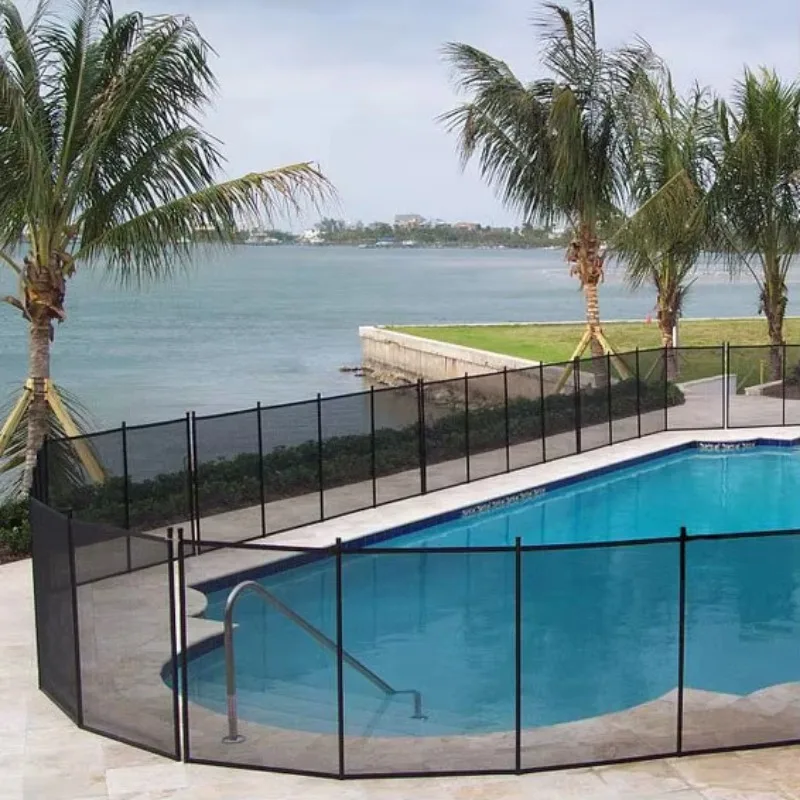 Black Removable Aluminum Safety Pool Fence for Swimming, Above Ground Pool Fence
