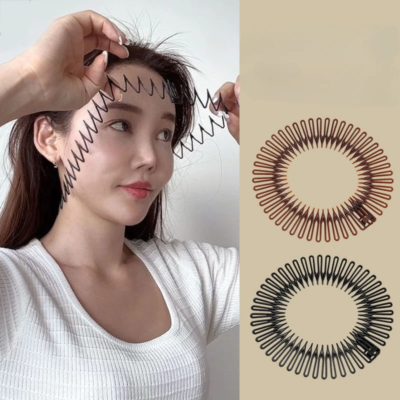 Stretch Flexible Comb Teeth Face Wash Fixed Headbands Hair Hoop Band Clips Hairband Fashion Hair Accessories Plastic Full Circle