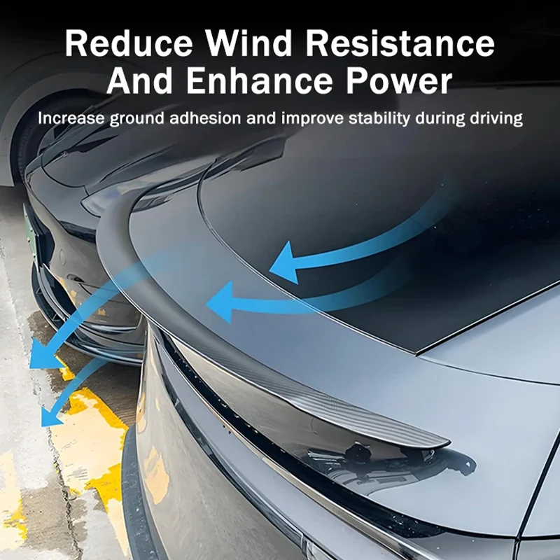 Tesla Model Y Juniper 2025 최신 100% 실제 탄소 섬유 스포일러 고성능 2024 Model3 하이랜드 트렁크 윙 액세서리 썸네일 4