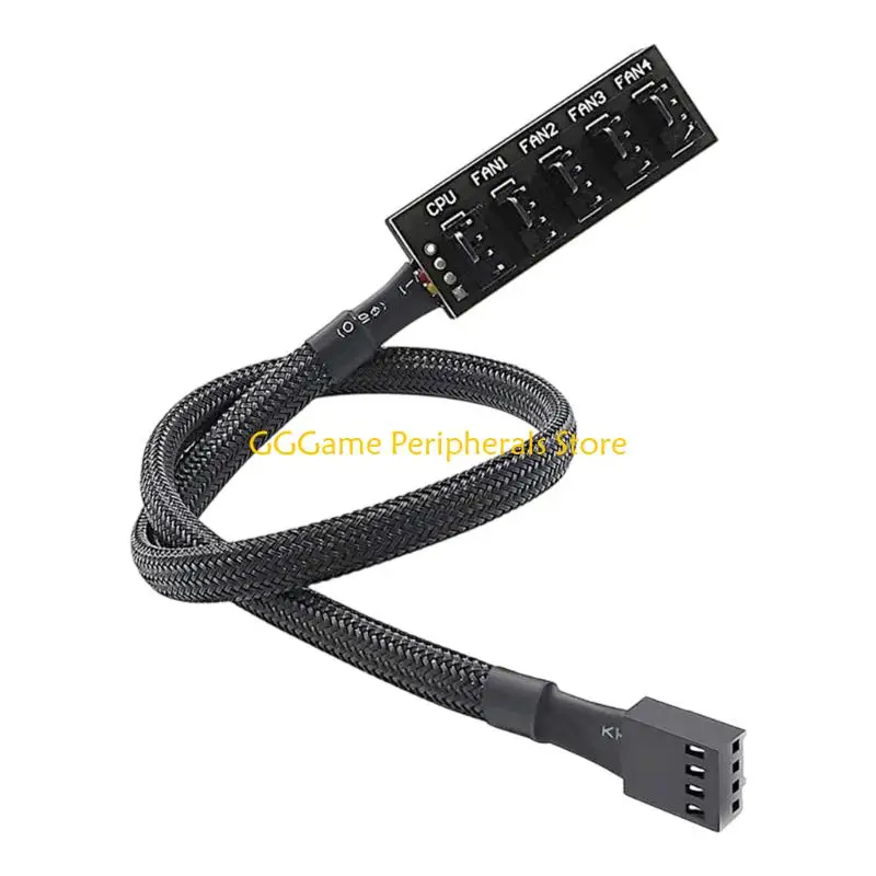 U55B 4Pin PWMs Fan Hub Splitter 1 to 5 for PC Cooling System Extension Cable 40Cm
