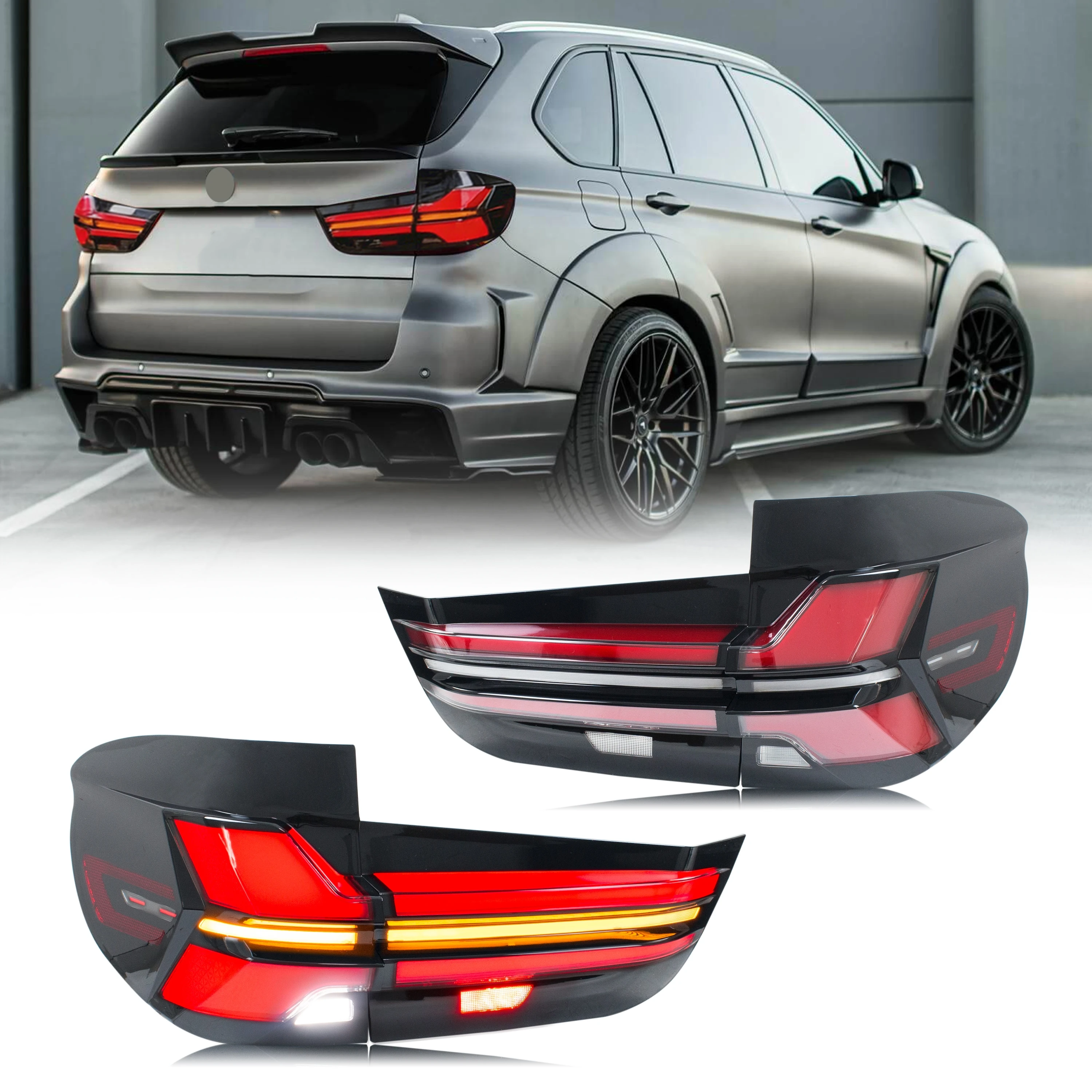 Feux arrière à LED pour BMW X5 2014-2018 F15, clignotants séquentiels, animation de démarrage, ensemble de feux arrière