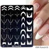 

French Nail Art Stamping Plate Geometry Wave Line Flower Love Lace Nail Charm Mold Stencil Tools