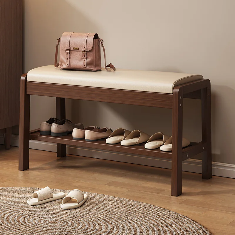 

Solid wood shoe changing stool at the door of home can sit on shoe rack when entering door, simple entrance