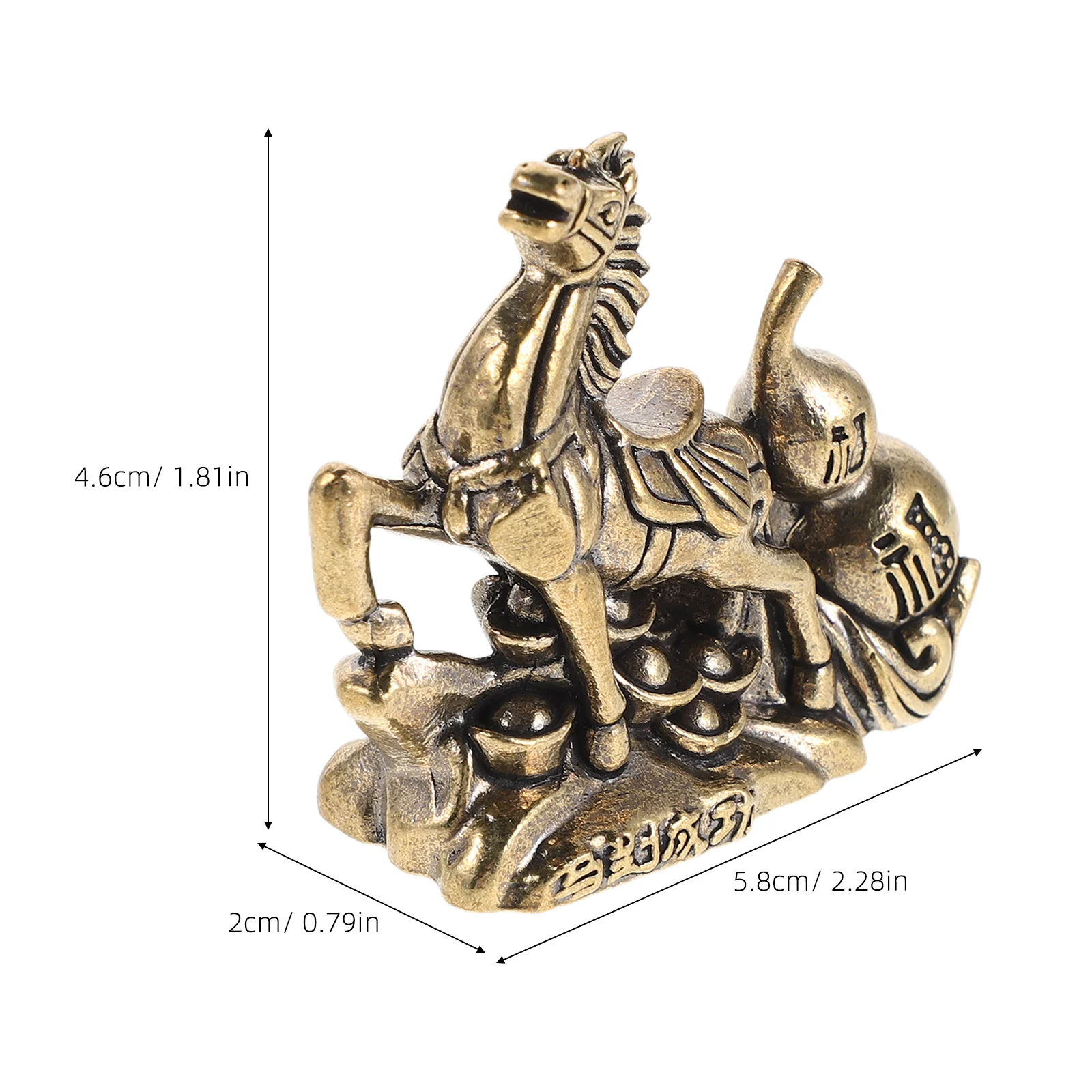 قطعة فنية على شكل حصان معدني صغير من النحاس الصلب السنة الصينية الجديدة 2026 رمز محظوظ تمثال حصان فنغ شوي لرف غرفة المعيشة وسطح المكتب #2