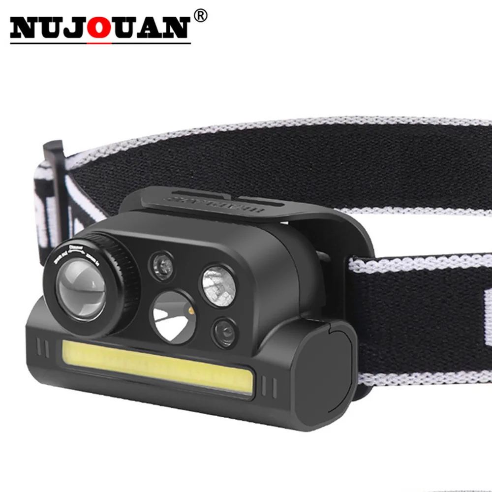 Motion Sensor Led Headlamp USB Rechargeable Flashlight Waterproof Head Lights Camping Fishing Headlight Search Head Night  Light