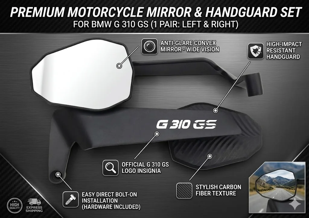 

Motorcycle CNC Rear View Mirrors HD Motorbike End Side Mirror For BMW G310GS G310R G 310 GS/R 2017-2023 2018 2019 2020 2021 2022