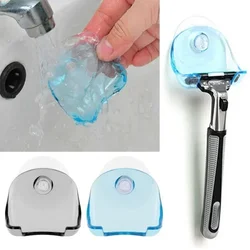 Plastic Shaver Hanging Rack Clear Storage Shelf Bathroom Product Razor Holder Suction Cup Shelf Organizer