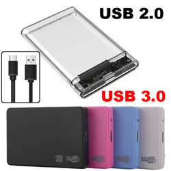 USB 3.0/2.0 HDD Enclosure 2.5 inch Serial SATA SSD Hard Drive Transparent External HDD Case Box For Mobile phone Laptop computer