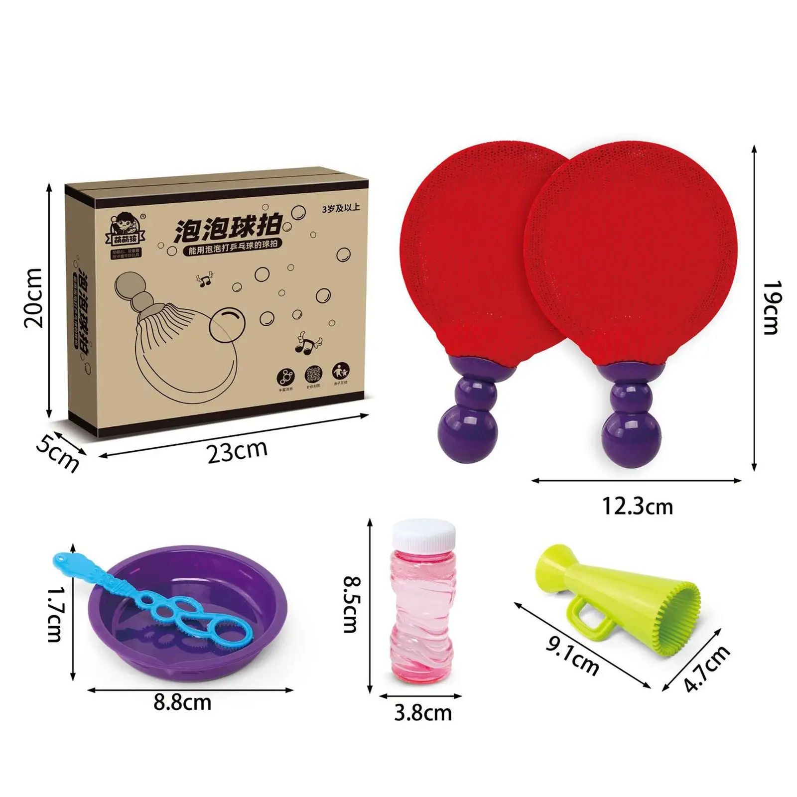 Toss and Catch Bubble Game with Racket, Table Tennis Toy for Backyard