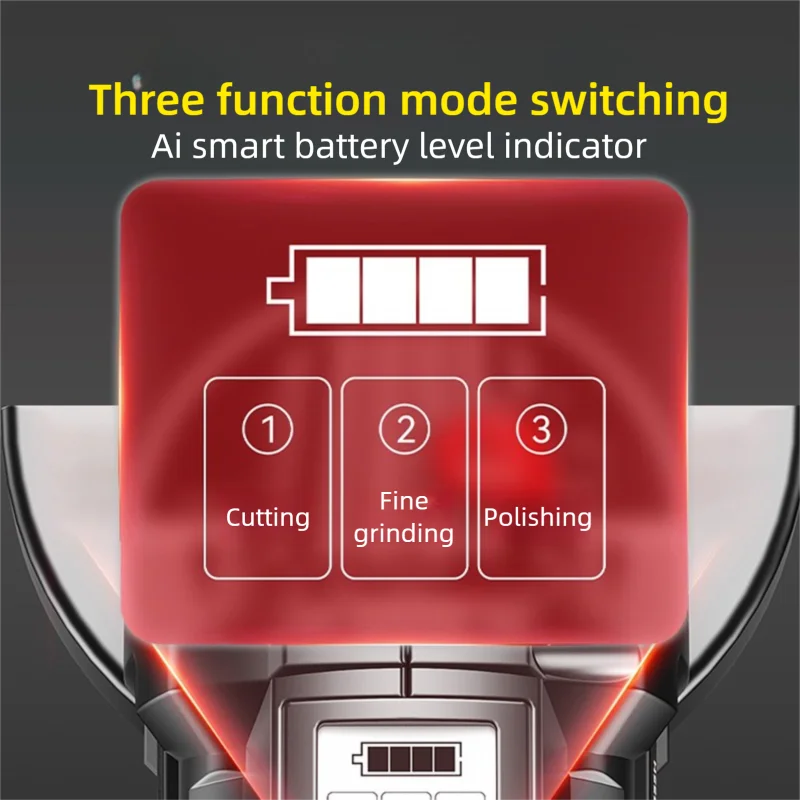 Brushless Cordless Angle Grinder & Polisher – Rechargeable Lithium-Ion, Multi-Tool for Cutting, Grinding & Polishing