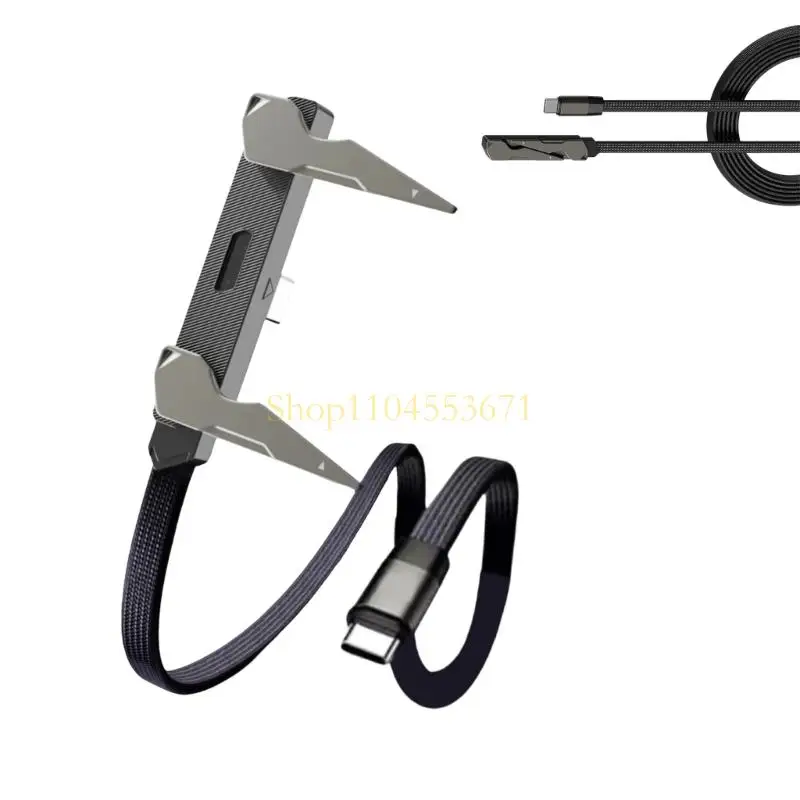 Best Seller Braided 240W USB C Charging Cable Integrated With Rotatable Holder