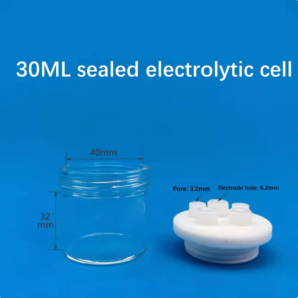 Sealed electrolytic cell straight five hole sealed cell, three electrode system , Matching electrodes can be purchased