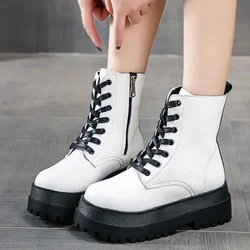 Women Ankle Boots Flats Platform Shoes Dress New 2024 Winter Walking Travel Zipper Women Boots Casual Fashion Chaussures Femme