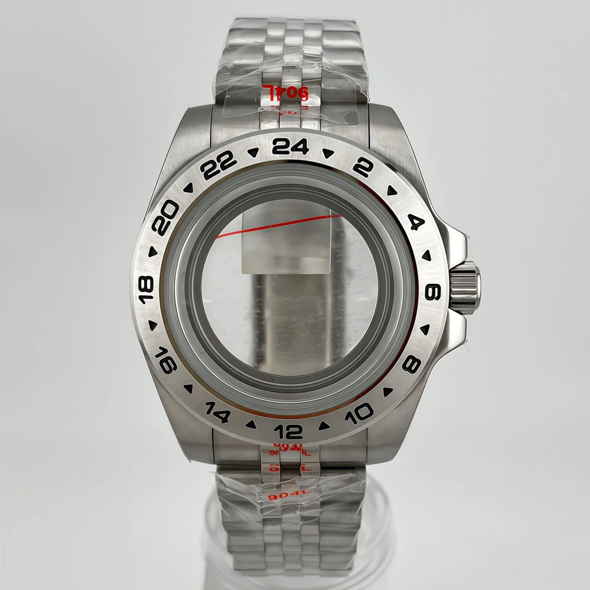 40mm Explorer Style Watch Case & Bracelet 24-Hour Fixed Bezel Domed Glass Compatible with NH34 NH35 36 Rhonda515 PT5000 Movement