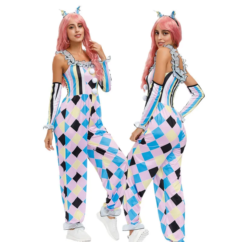 

Красивый костюм на Хэллоуин, цирковой клоун, наряд для выступления, индийский парижский костюм клоуна, женская этническая сценическая одежда