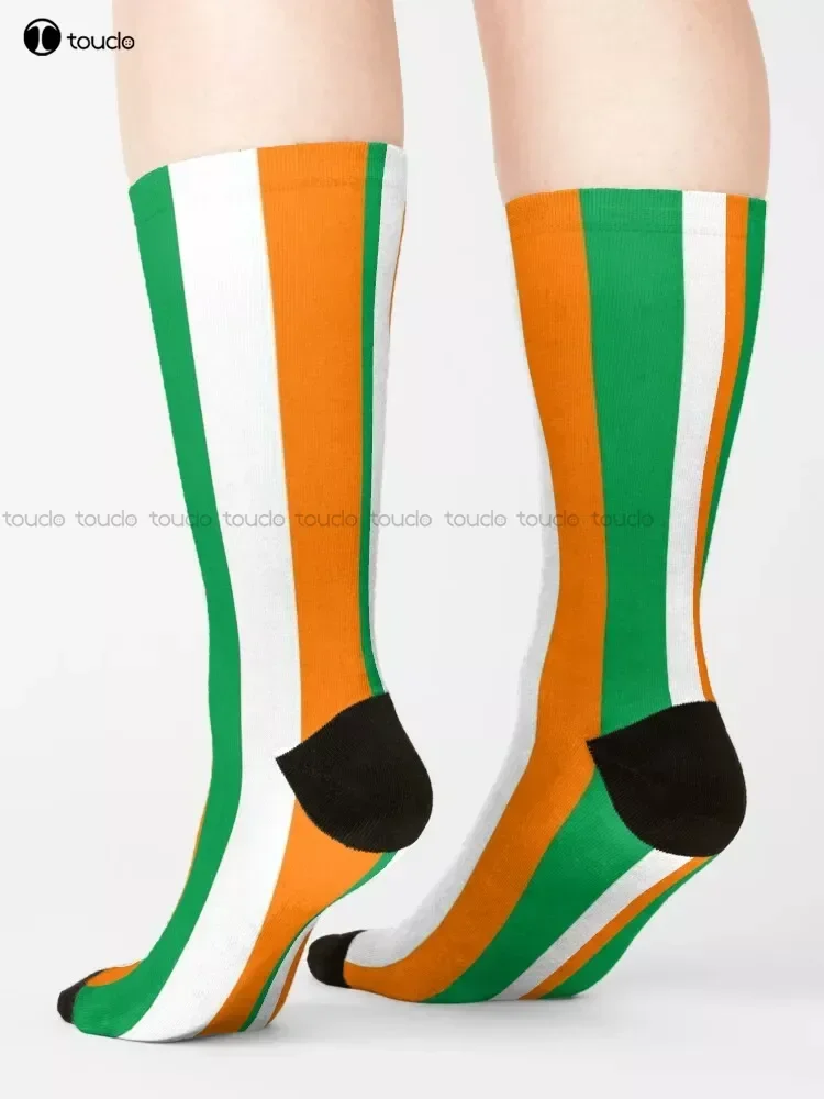 Green Orange And White Leprechaun St Patricks Day Socks Personalized Custom Unisex Adult Teen Youth Socks 360° Digital Print