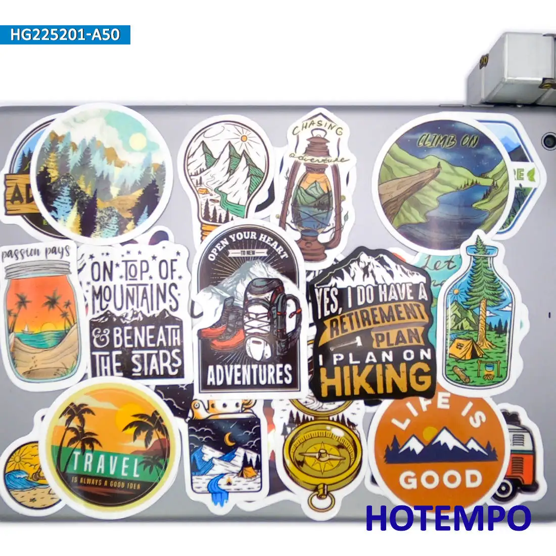 20/30/50PCS Camping Stickers Climbing Hiking Wild Adventure Outdoor Travel Decals for Scrapbook Car Laptop Phone Luggage Sticker