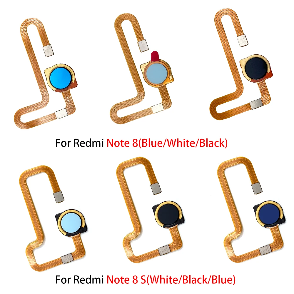 New Fingerprint Flex Cable For Xiaomi Redmi Note 8T 8 9s 9 Pro Home Menu Button Key Flex Cable Replacement Parts