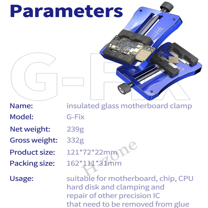 Plantilla mecánica g-fix con accesorio de vidrio templado resistente al calor, placa PCB, placa base, Chip de CPU, abrazadera Universal de estaño para plantar IC