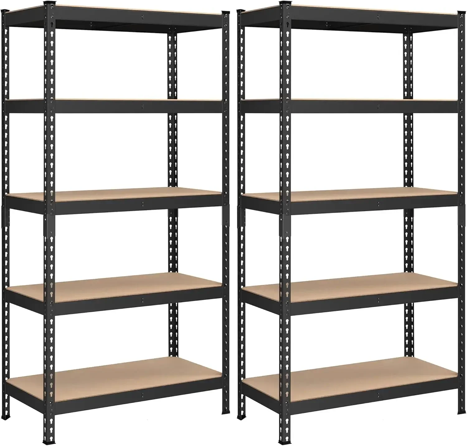 5-Tier Storage Shelves, Set of 2 Garage Storage, Boltless Assembly,  17.7 x 35.4 x 70.9 Inches, Load 1929 lb Each