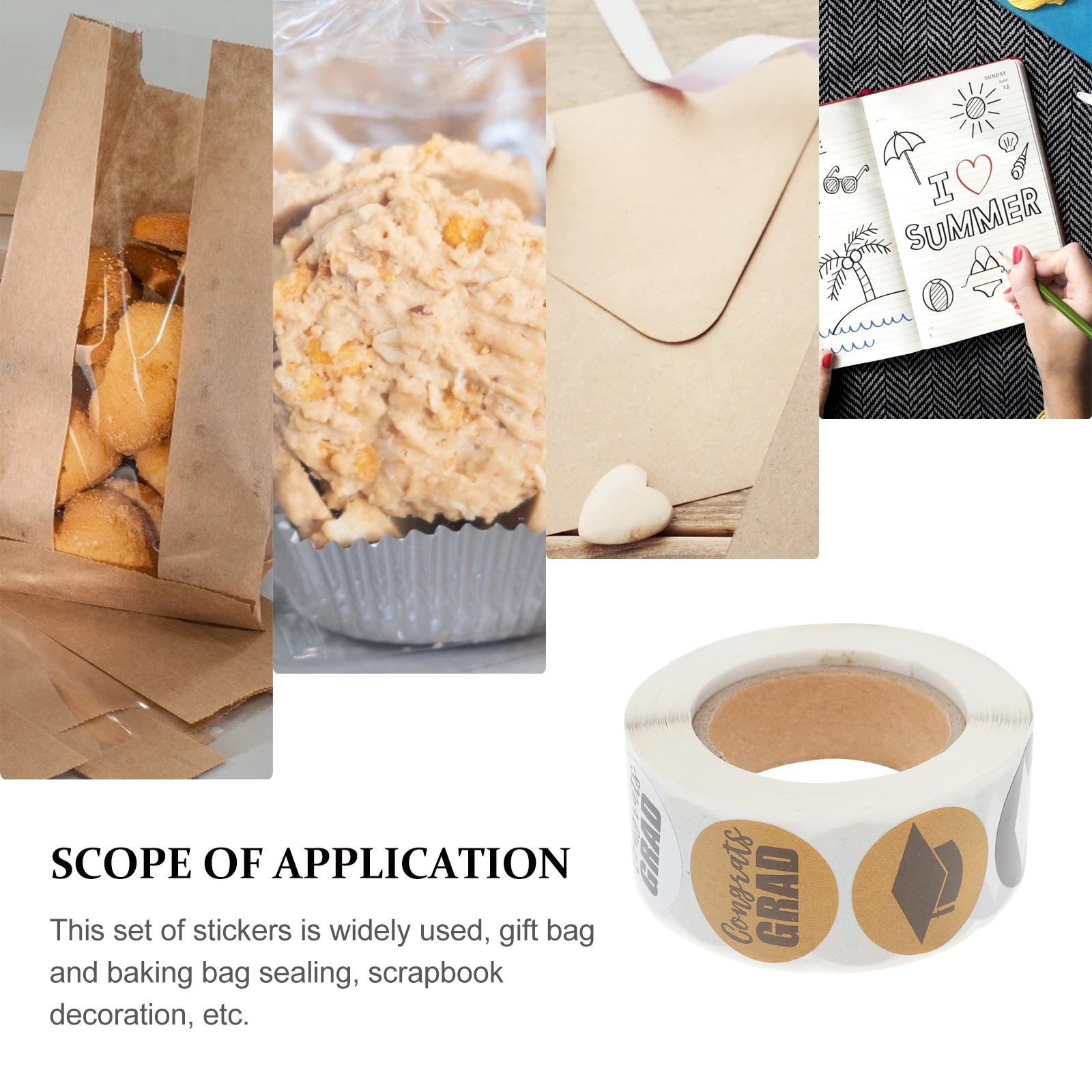 

Adhesive Sealing Sticker Graduation Candy Labels Envelop Seals Package Round Stickers