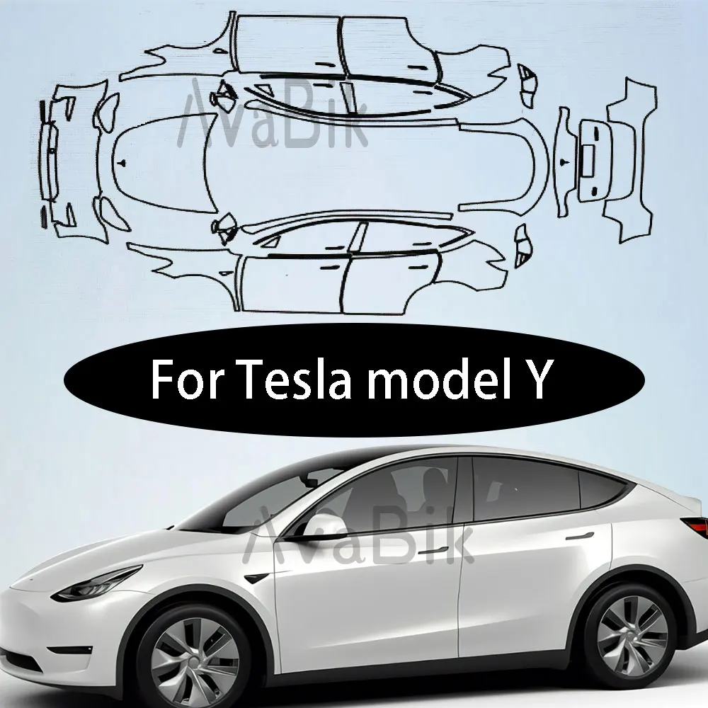 For Tesla Model Y 2020 2021 2022 2023 2024 TPU Scratch Resistant Car Paint Protection Film  Clear Bra PPF Decal Kit Accessories