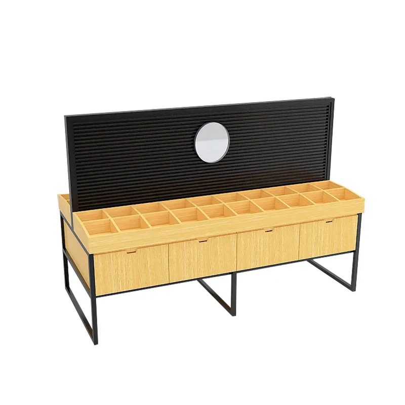 

Современная коммерческая мебель на заказ: прочный деревянно-металлический выставочный стенд с несколькими ящиками, витрина для ювелирных изделий в стиле бутик.