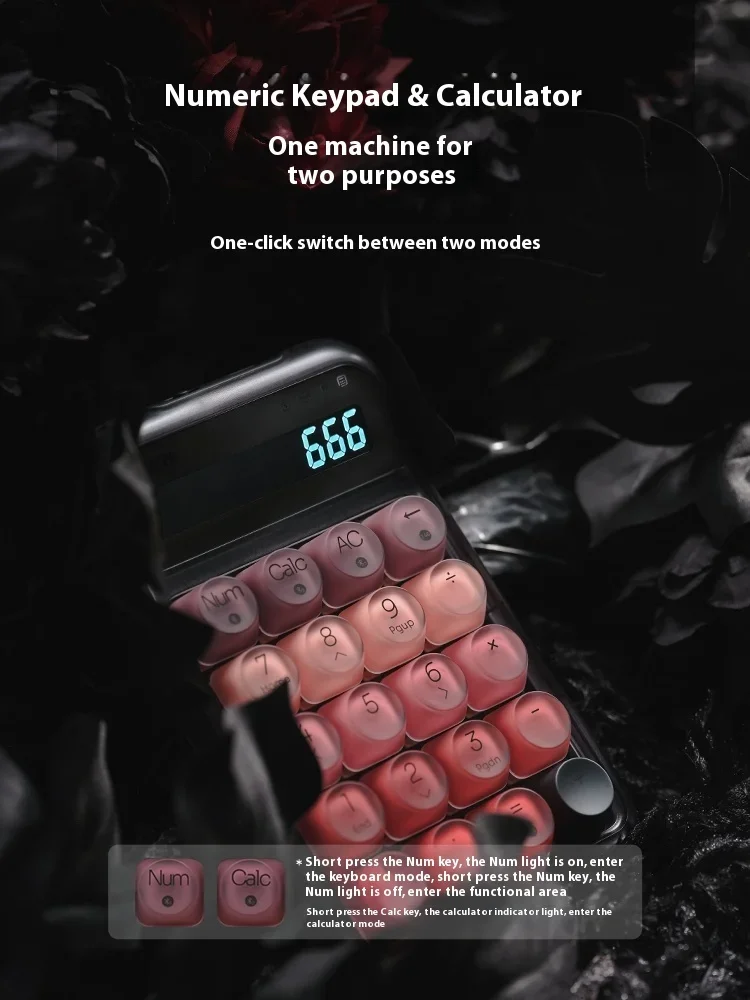 Lofree Lipstick Wireless Bluetooth Mechanical Digital Keyboard High Appearance Computer External Calculator New Product