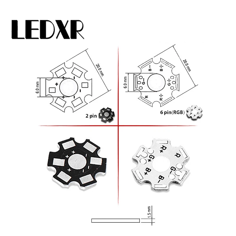 50/1000pcs high power LED chip lamp beads LED aluminum substrate PCB led circuit board heat sink