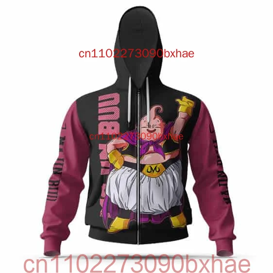 

Dragon Ball Majin Buu Skin Pink Zip Up Cosplay 3D Hoodie