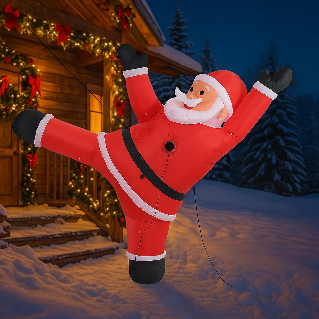 6.23ft brinquedo inflável subir papai noel com luz led natal para gramado quintal festa decoração natal casa supplie ornamento presente