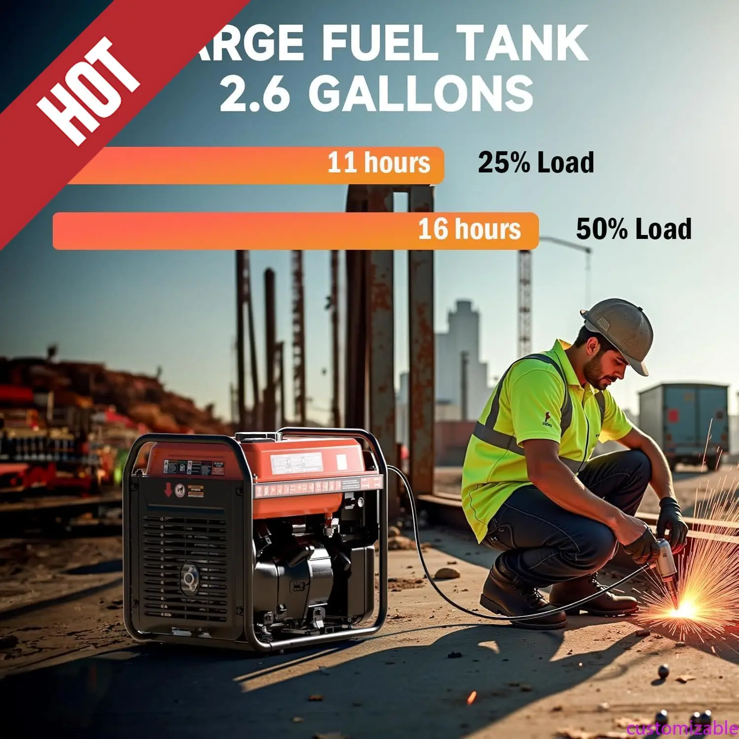 

Настраиваемый инверторный генератор 4200 Вт, портативный газовый генератор с длительным сроком службы, для домашнего использования, на колесах, кемпинга, работы