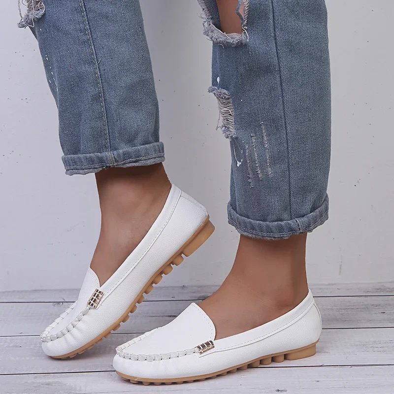 Women's Casual Shoes 2024 Spring and Autumn Flat Loafers Women's Shoes Fashion Non-slip Soft Denim Flat Shoes Zapatos De Mujer