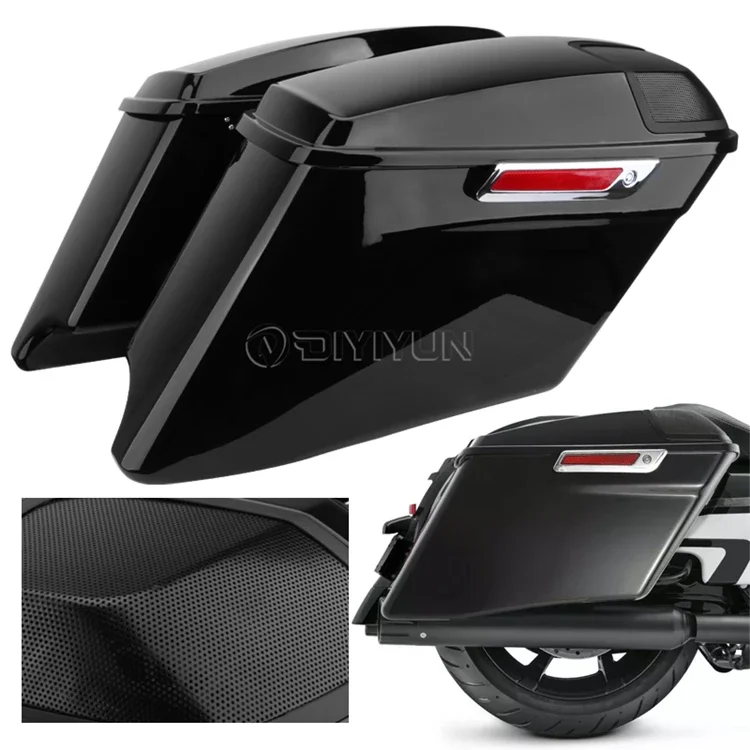 Side Box Case Hard Bag Motorbike Motorcycle Saddle Bags Saddlebags for Harley Softail Touring Road King Street 97-13/14-20